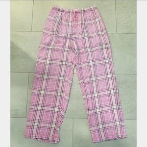 Pink plaid light cotton pajama pants